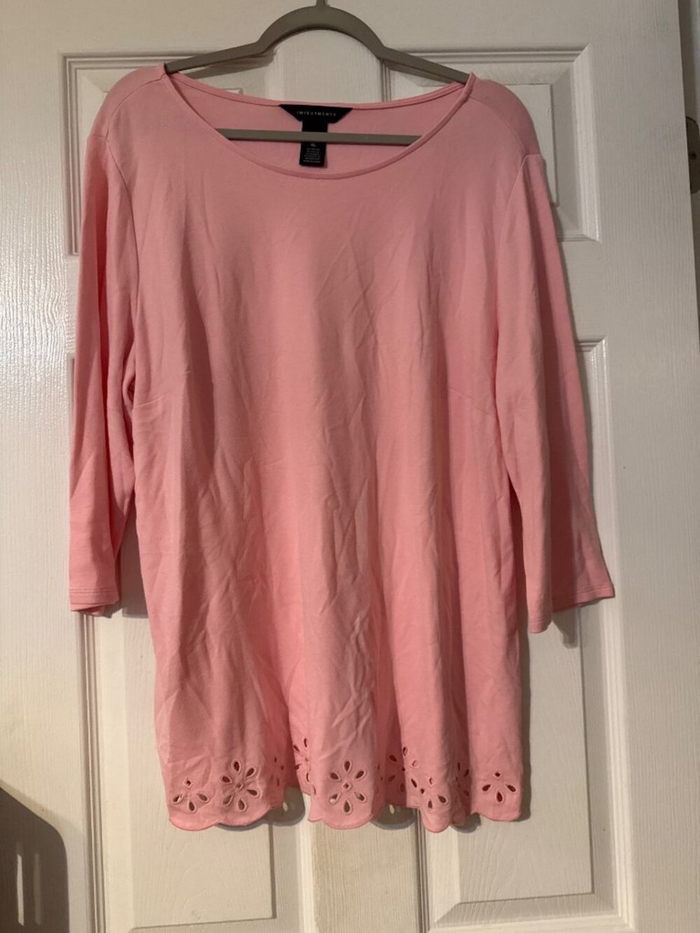 Investments Women's Tops Blush, Size: XL, 3/4 Sleeve
